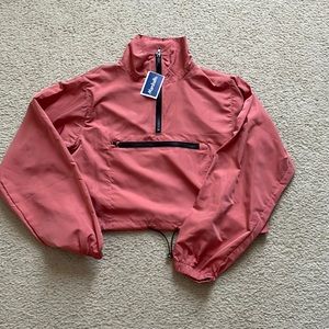 Crop windbreaker quarter zip